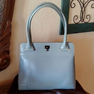 Lambertson Truex Smokey Blue Leather Bag
